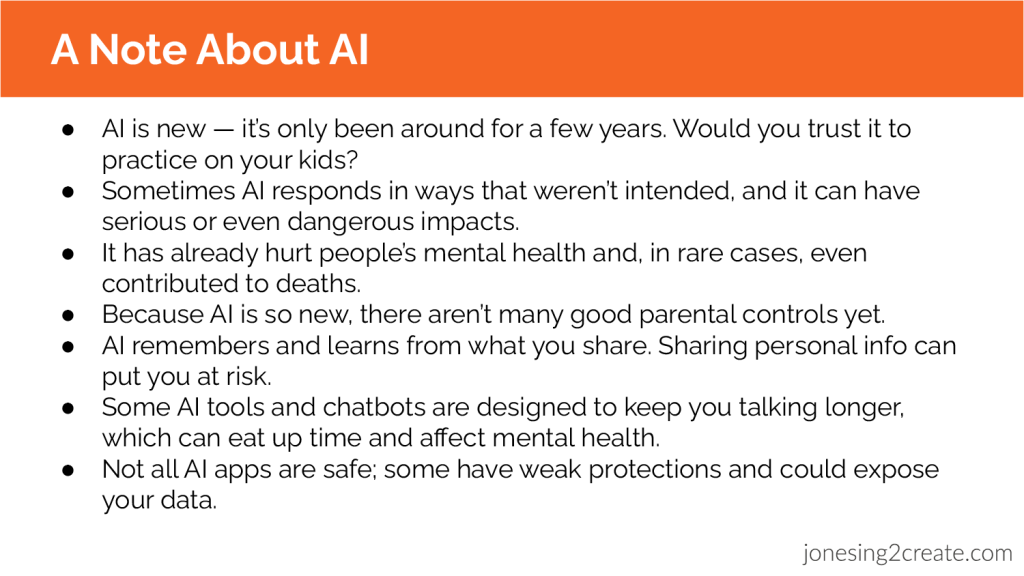 A Note About AI - Warnings