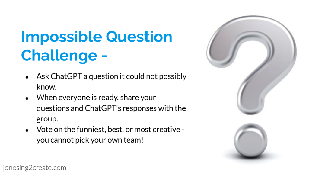 Youth church activity on Artificial Intelligence - Impossible Question Challenge