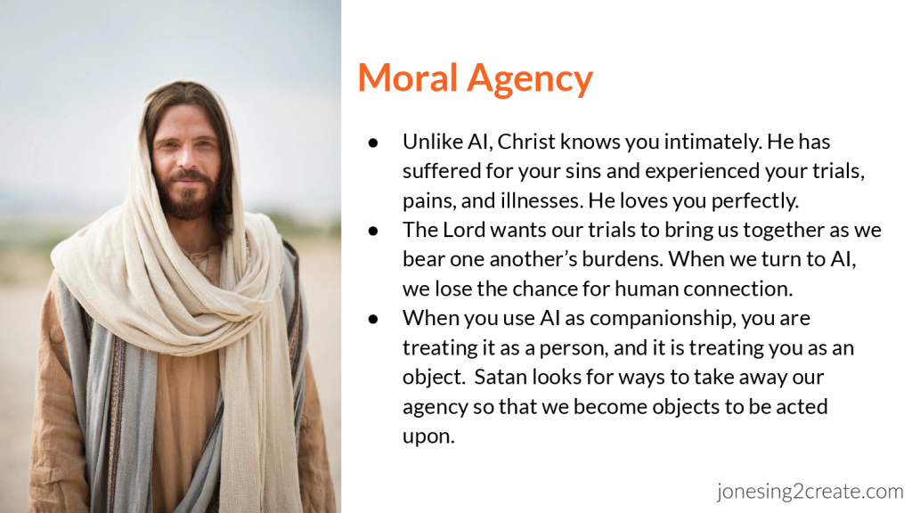 AI, Christ and Moral Agency for the Youth Church Activity on Artificial Intelligence
